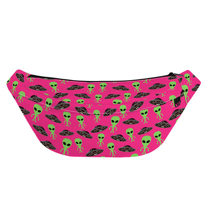 Little Green Alien UFO Print Fanny Pack