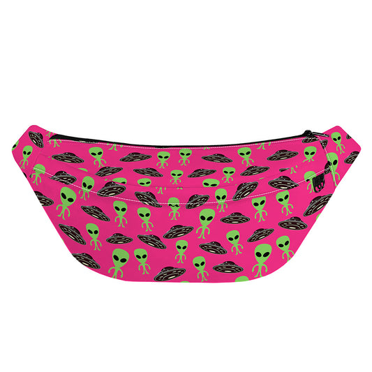 Little Green Alien UFO Print Fanny Pack