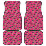 Little Green Alien UFO Print Front and Back Car Floor Mats