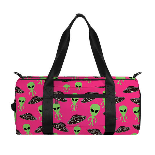 Little Green Alien UFO Print Gym Bag