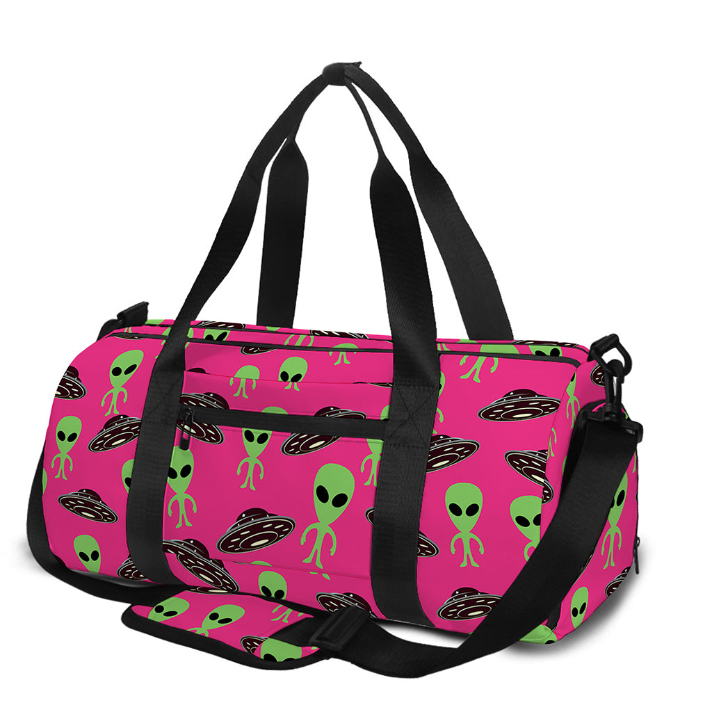Little Green Alien UFO Print Gym Bag