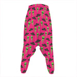 Little Green Alien UFO Print Hammer Pants