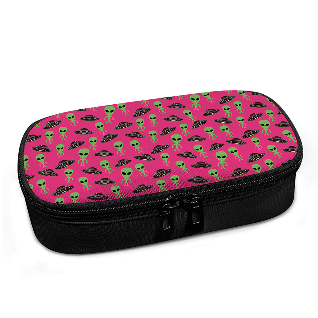 Little Green Alien UFO Print Insulin Cooler Travel Case