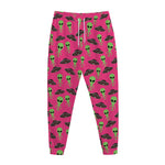 Little Green Alien UFO Print Jogger Pants