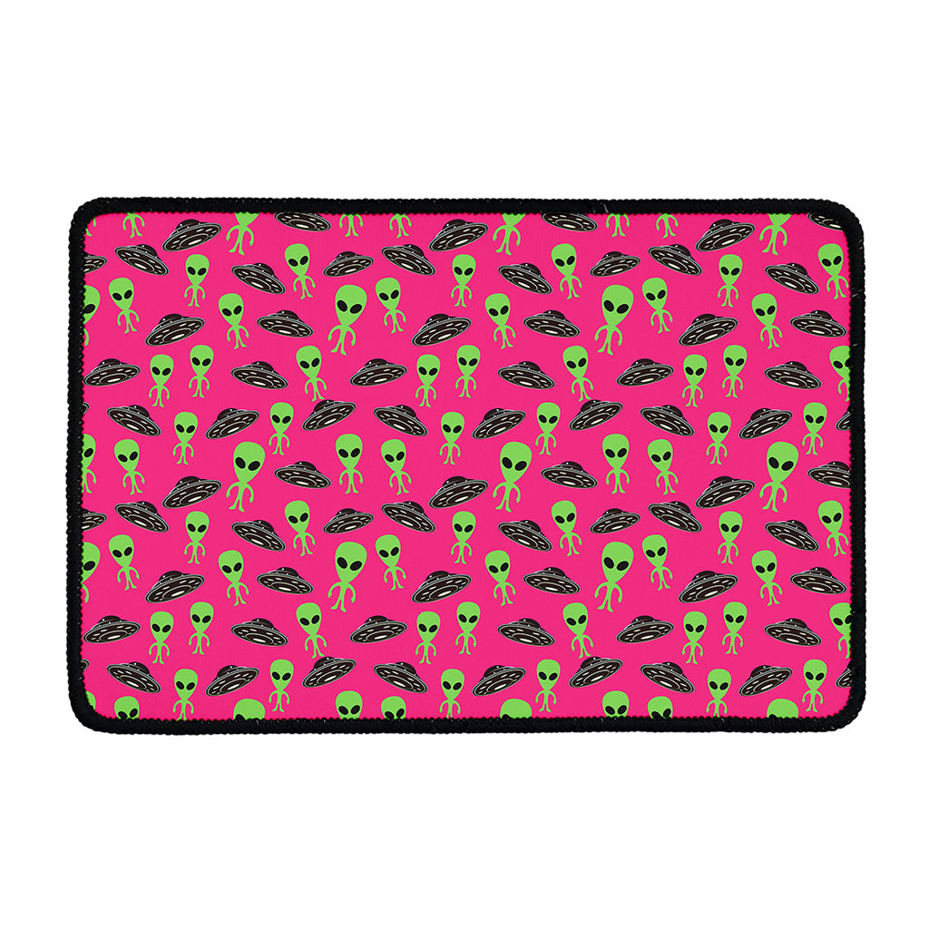Little Green Alien UFO Print Kitchen Mat