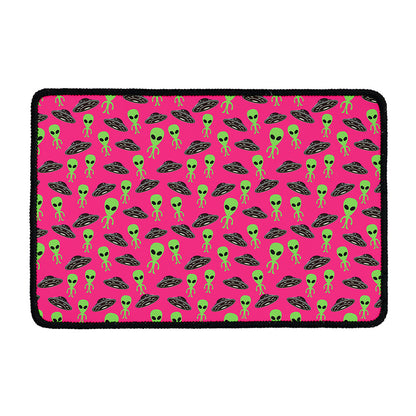 Little Green Alien UFO Print Kitchen Mat