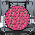 Little Green Alien UFO Print Leather Spare Tire Cover