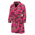 Little Green Alien UFO Print Men's Bathrobe
