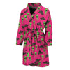 Little Green Alien UFO Print Men's Bathrobe