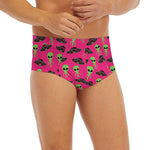 Little Green Alien UFO Print Men's Briefs