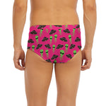 Little Green Alien UFO Print Men's Briefs