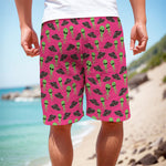 Little Green Alien UFO Print Men's Cargo Shorts