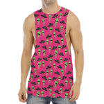 Little Green Alien UFO Print Men's Muscle Tank Top