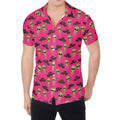 Little Green Alien UFO Print Men's Shirt