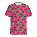 Little Green Alien UFO Print Men's Athletic T-Shirt