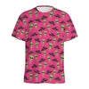 Little Green Alien UFO Print Men's Sports T-Shirt