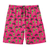 Little Green Alien UFO Print Men's Swim Trunks