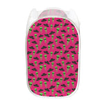 Little Green Alien UFO Print Mesh Laundry Hamper