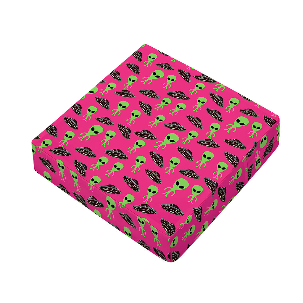 Little Green Alien UFO Print Outdoor Seat Cushion Cover