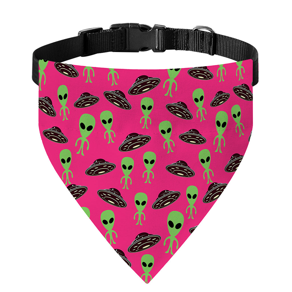 Little Green Alien UFO Print Over The Collar Dog Bandana