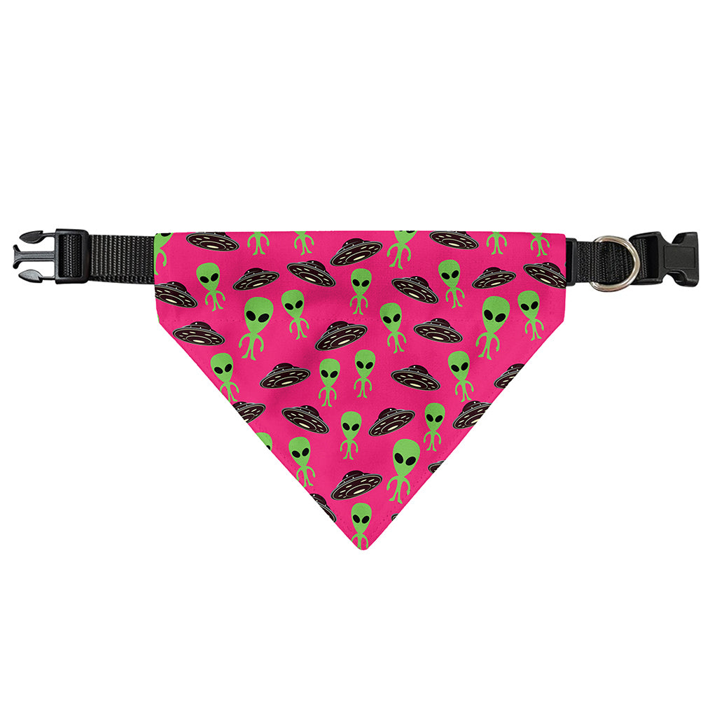 Little Green Alien UFO Print Over The Collar Dog Bandana