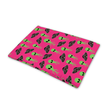 Little Green Alien UFO Print Pet Cooling Mat Cover