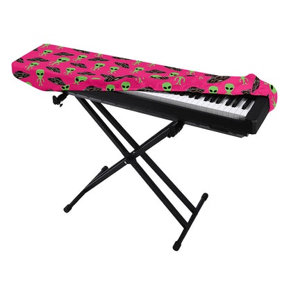 Little Green Alien UFO Print Piano Keyboard Cover