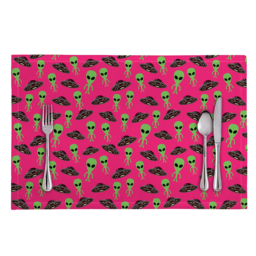 Little Green Alien UFO Print Placemat