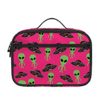 Little Green Alien UFO Print Portable Lunch Bag