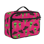 Little Green Alien UFO Print Portable Lunch Bag