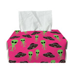 Little Green Alien UFO Print Rectangle Tissue Box Cover