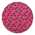 Little Green Alien UFO Print Round Blanket