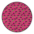 Little Green Alien UFO Print Round Floor Mat