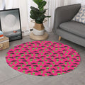 Little Green Alien UFO Print Round Rug