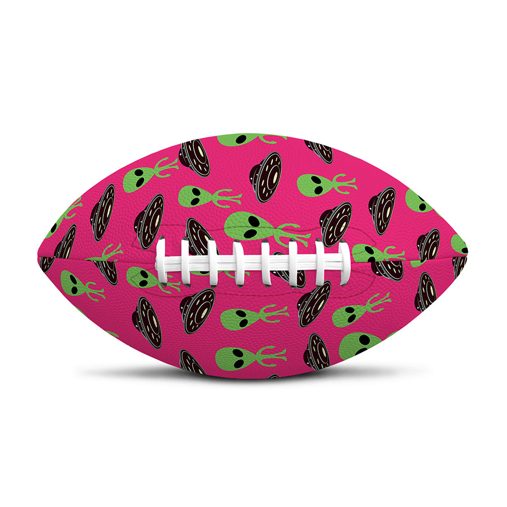 Little Green Alien UFO Print Rugby Ball