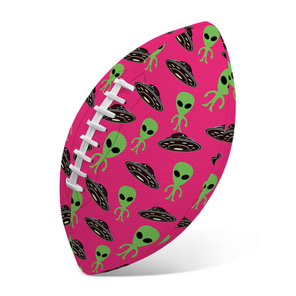 Little Green Alien UFO Print Rugby Ball