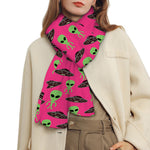 Little Green Alien UFO Print Scarf