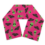 Little Green Alien UFO Print Scarf