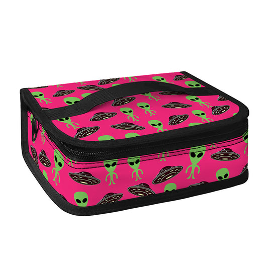 Little Green Alien UFO Print Small Lunch Bag