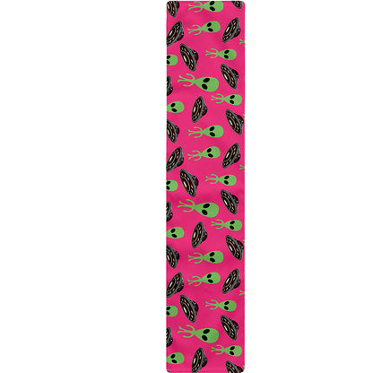 Little Green Alien UFO Print Table Runner