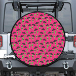 Little Green Alien UFO Print Tire Cover