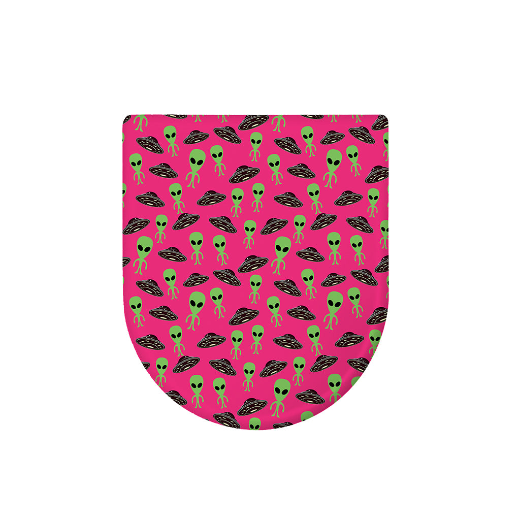 Little Green Alien UFO Print Toilet Lid Cover
