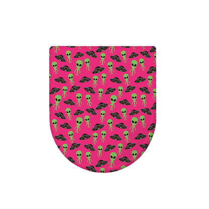 Little Green Alien UFO Print Toilet Lid Cover