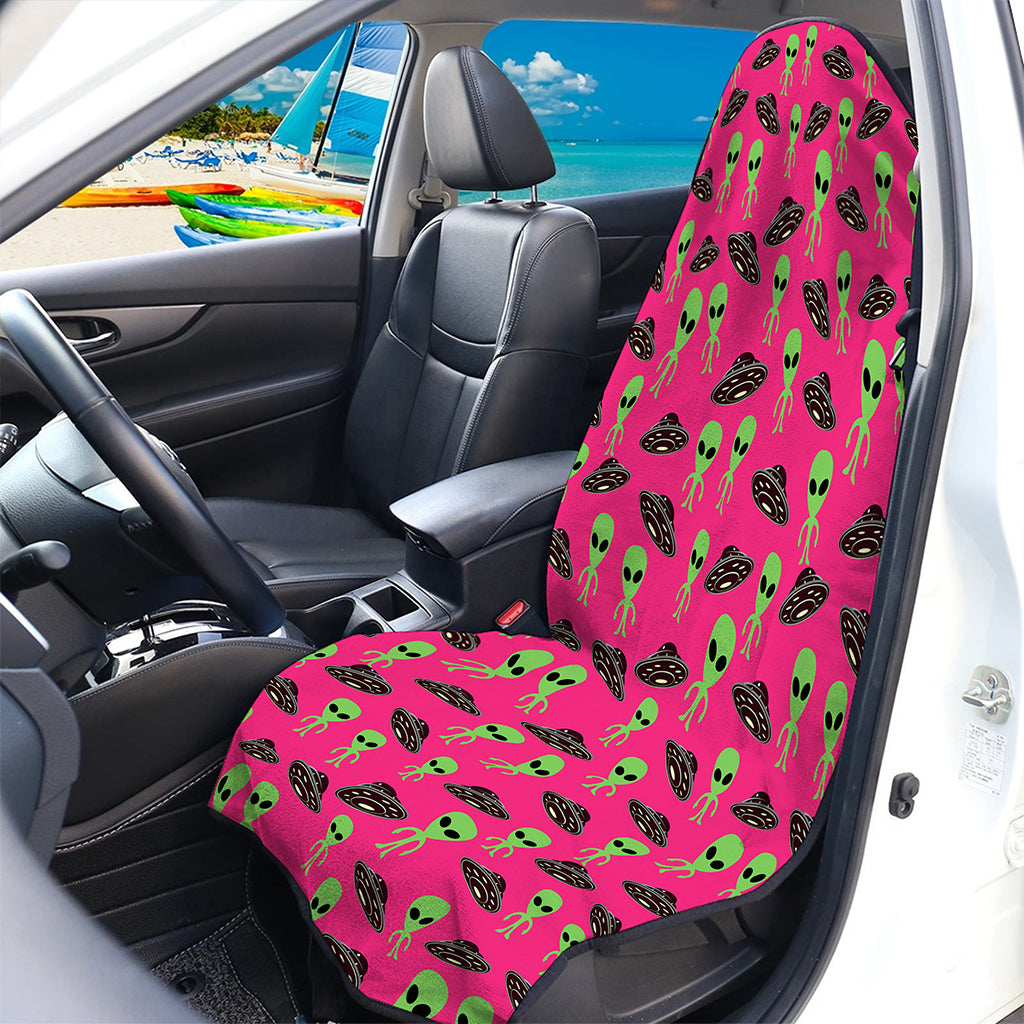 Little Green Alien UFO Print Waterproof Car Seat Cover