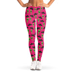 Little Green Alien UFO Print Women's Leggings