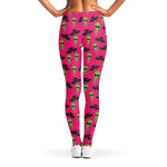 Little Green Alien UFO Print Women's Leggings