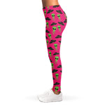 Little Green Alien UFO Print Women's Leggings