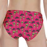 Little Green Alien UFO Print Women's Panties