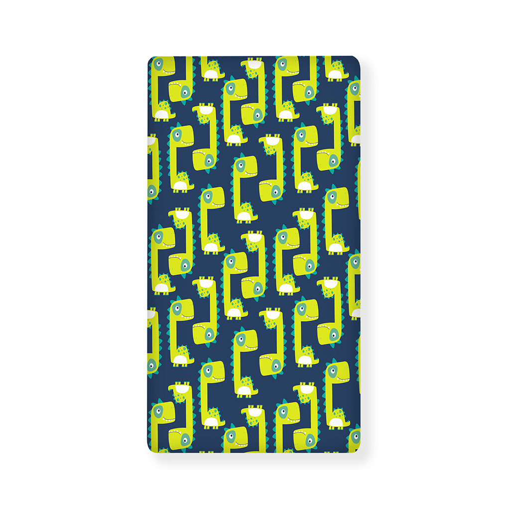 Little Green Dinosaur Pattern Print Baby Crib Sheet