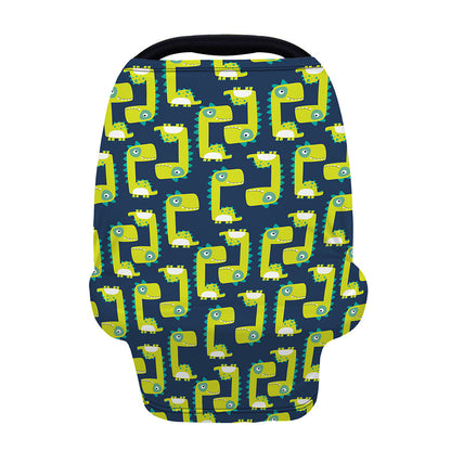 Little Green Dinosaur Pattern Print Baby Seat Cover